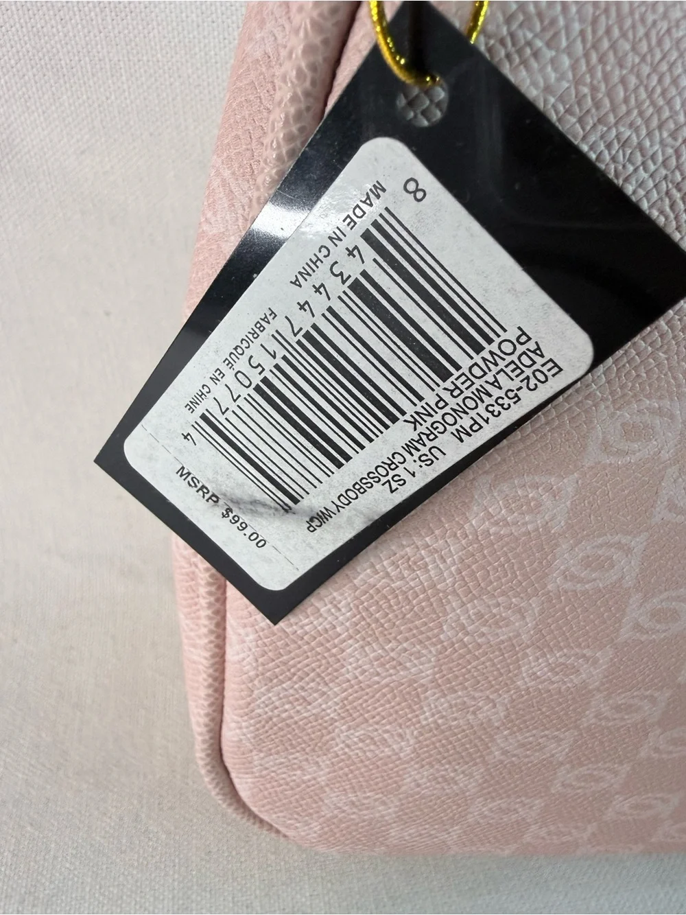bebe Pink Signature Crossbody Bag with Coin Pouch, Keychain and adjustable Strap